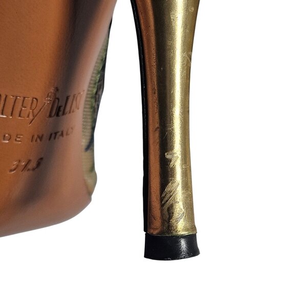 Palter DeLiso Women’s Heels Peacock Feather Embroidery 37.5 Art to Wear Maximali - Picture 7 of 13